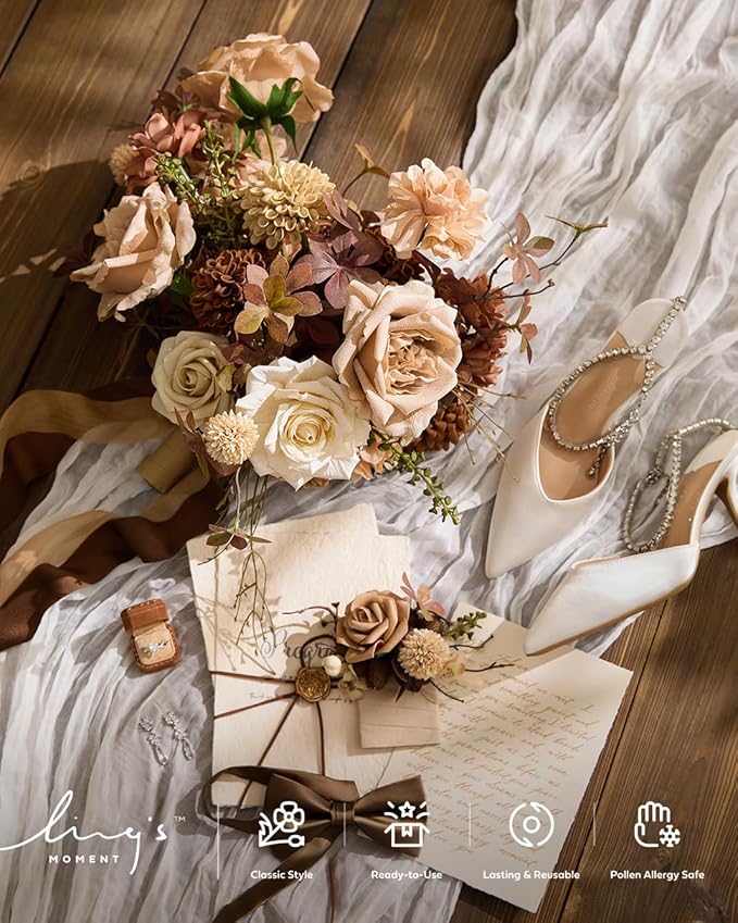 Ling's Moment 10Ft x 35" Wide Brilliant White Gauze Semi-Sheer Table Runner Cheesecloth Tablecloth for Wedding Party Bridal Shower Boho Table Decor