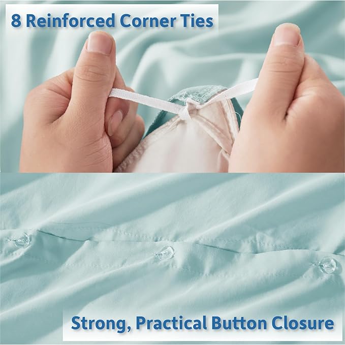 Nestl Twin Duvet Cover Set - Soft Double Brushed Light Blue Duvet Cover Twin/Twin XL, 2 Piece, with Button Closure, 1 Duvet Cover 68x90 inches and 1 Pillow Sham