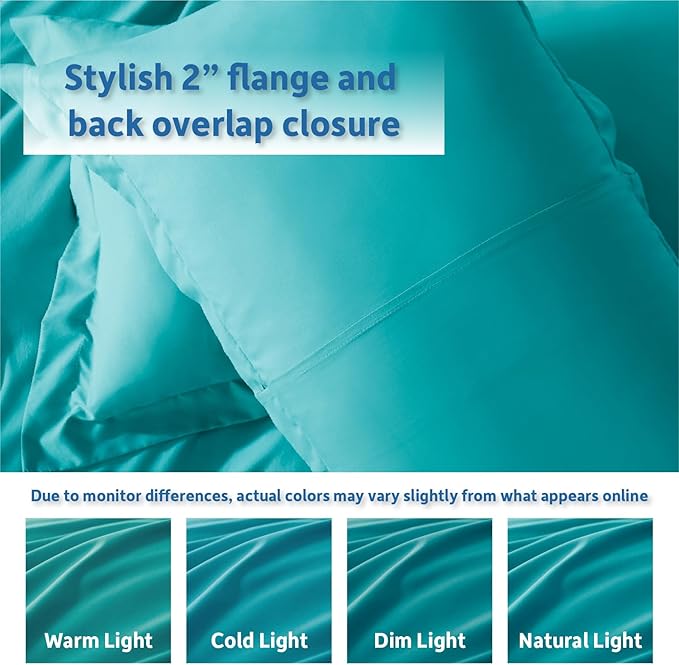 Nestl Twin Duvet Cover Set - Soft Double Brushed Teal Duvet Cover Twin XL, 2 Piece, with Button Closure, 1 Duvet Cover 68x90 inches and 1 Pillow Sham