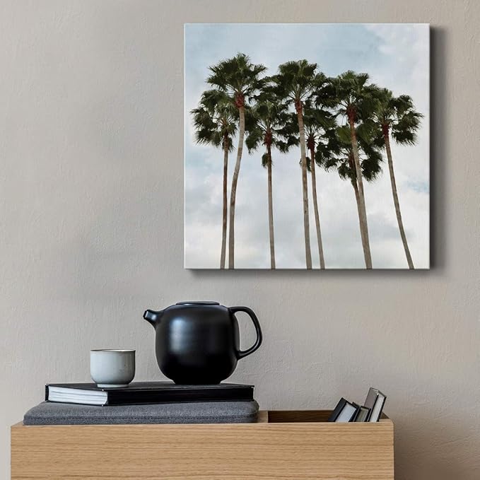 Wexford Home Square Premium Gallery Wrapped Canvas Flower Multicolor Wall Art Abstract Floral Romance Modern Pictures Print for Home Office, Ready to Hang, surfs up, 10x10