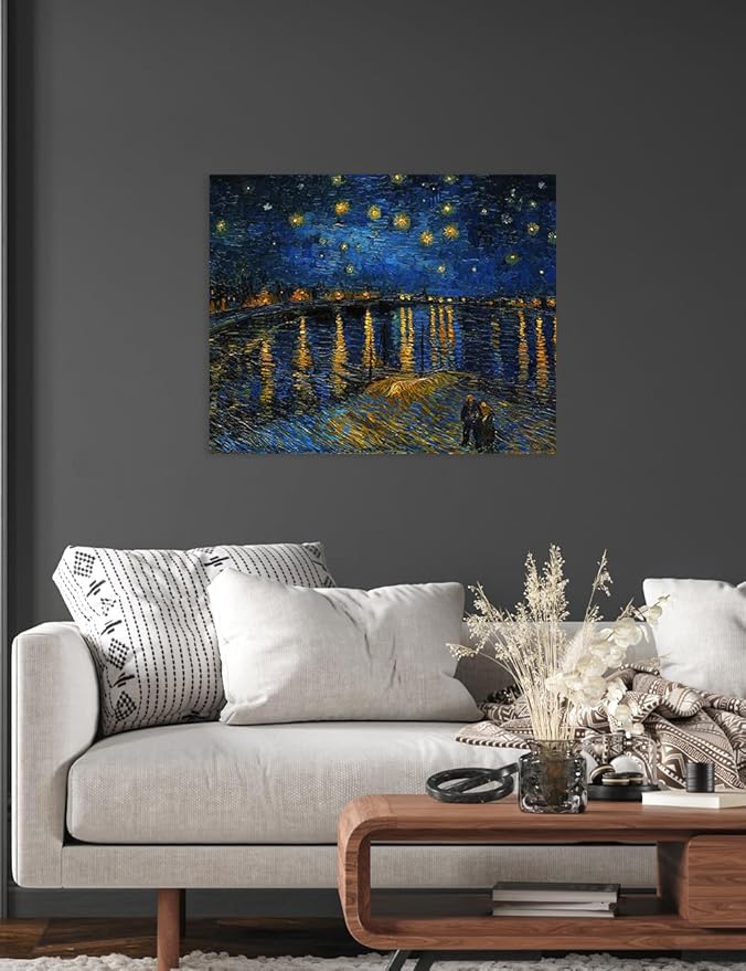 DECORARTS - Starry Night Over The Rhone, Vincent Van Gogh Art Reproduction. Giclee Canvas Prints Wall Art for Home Decor 30x24
