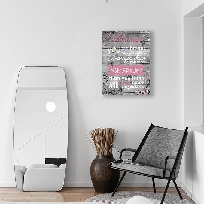 Inspirational Quotes Canvas Wall Art 12 x 16 Inch, Rustic Positive Wall Art Decor for Home Office Bathroom Bedroom Gym, Motivational Quotes