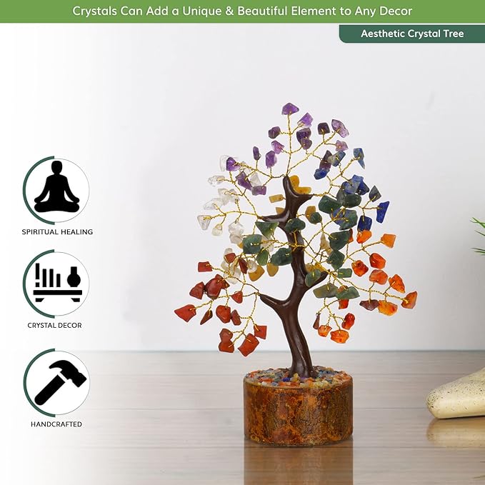 NARIBABU Seven Chakra Crystal Tree for Positive Energy - Gem Tree Gifts for Women - Home Office Decor Good Luck Positive Energy Gifts