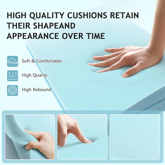 Couch Cushion Support for Sagging Seat Sofa Couch Supports for Sagging Cushions Curved 40D High Density Foam Blue Pack of 2