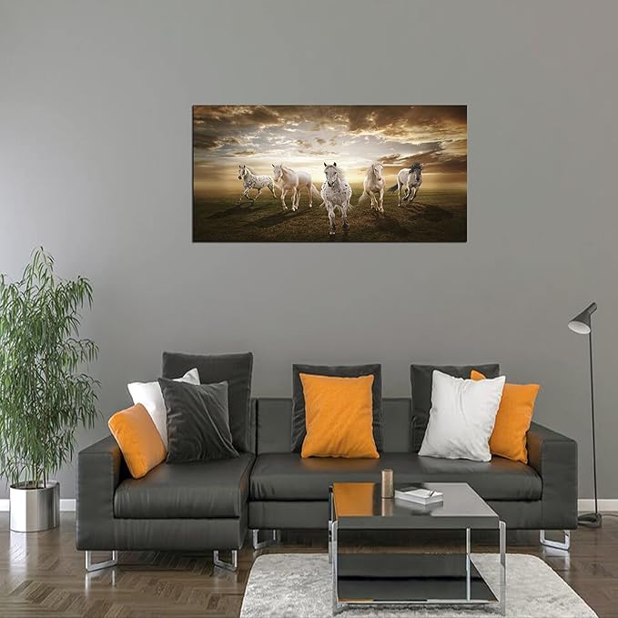 XXMWallArt FC1975 Canvas Wall Art Horse Picture Canvas Prints Modern Decor Wall Art Painting Canvas Prints Fine Art for Living Room Bedroom Kitchen Home and Office Drawing Room Wall Decor