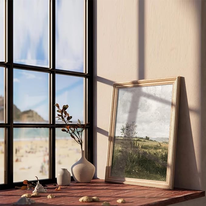 RETRART Vintage Farmhouse Canvas Wall Art - Wildflower Field Landscape Painting, Wall Art Spring Art for Living Room Bedroom Kitchen - 11" x 14" - UNFRAMED