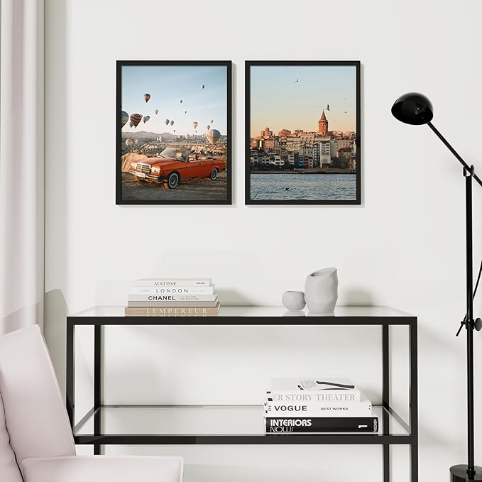 Vittanly 16x20 Picture Frame with Plexiglass - Large Black Poster Frame for Wall Display - Includes 11x14 Mat, Made of Durable PVC Design - 3 Pack