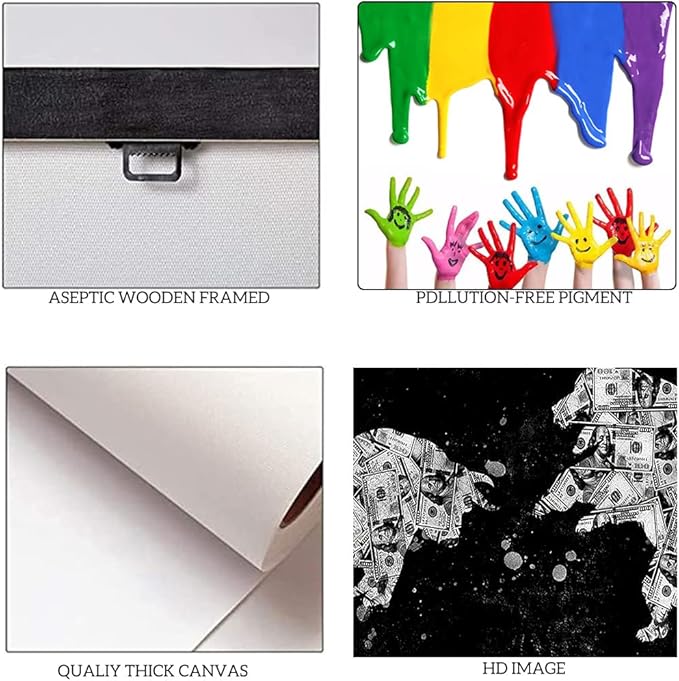 Horse Pictures Wall Decor Pictures for Living Room Wall Hanging Vintage Black White Running Horse Wall Art Nordic Western Wall Decor Steed 1 Panel Animal Wall Art Study Room Guest Room Decor-32"Wx16"H