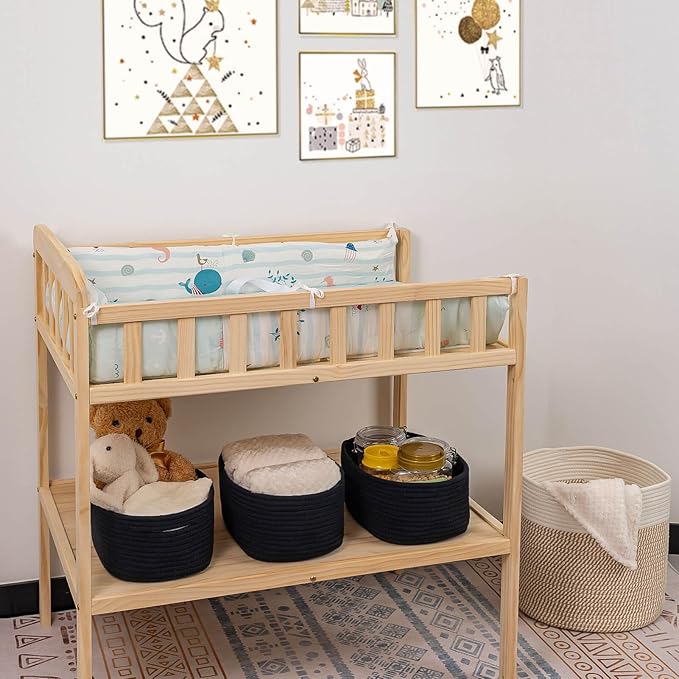 CubesLand Black Baskets Bins for Organizing,Small Woven Storage Baskets for Shelves,Cute Closet Cube Bins Set 3,Baby Nursery Toys Cube Bin,Home Decor Organization Storage