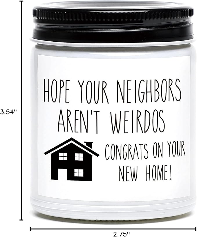 Housewarming Gifts for New Home, Housewarming Scented Candle, New Home Candle, New House Gift, Funny House Warming Gifts, New Homeowner Gift Idea (White)