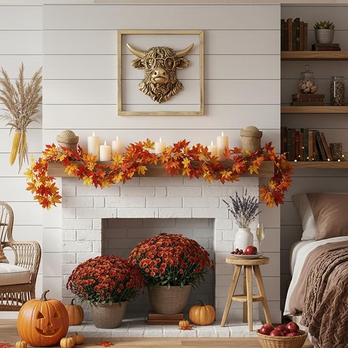 Animal Heads Wall Decor (Includes Metal Frame) Resin Animals Sculptures Head Wall Hanging Decoration Gold vintage Wall Sculpture for Living Room Bedroom Office(Highland cattle)