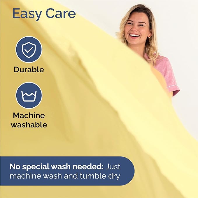 King Size 4 Piece Sheet Set - Comfy Breathable & Cooling Bed Sheets Set - Hotel Luxury Bedding for Women, Men, Kids, Teens, Boys & Girls - Deep Pockets, Ultra-Soft, Wrinkle Free - Oeko-Tex - Yellow