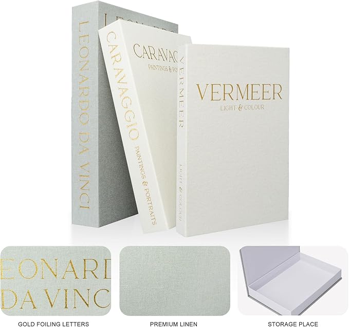 Set of 3 Linen Decorative Books for Home Decor,Modern Faux/Fake Decor Books for Decoration,Aesthetic Book for Coffee Table/Bookshelf/Mantel Decor,Photo Storage or Keepsake Box(Sage)