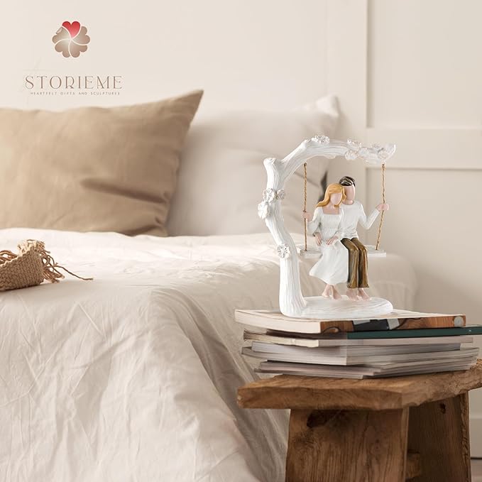 1st Year Gifts for Couple Anniversary Romantic Couples Swing Statue Wedding Engagement Gifts for Him Her Unique Resin Figurine Home Decor