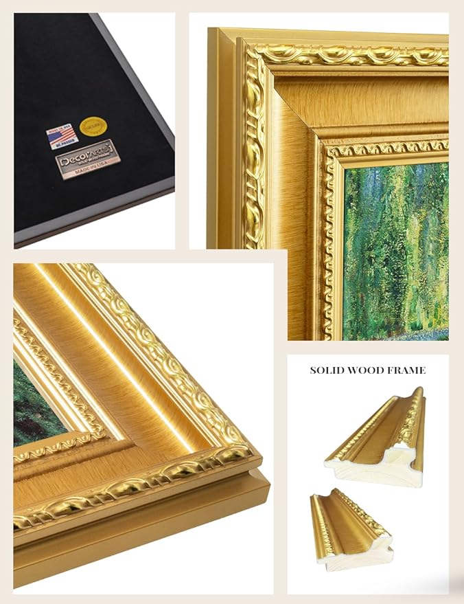 DECORARTS - Claude Monet The Japanese Bridge Giclee Print with Gold Solid Wood Frame, Impressionist Large Framed Wall Art, Ready to Hang, Framed Size 28.75x34.75, Made in USA