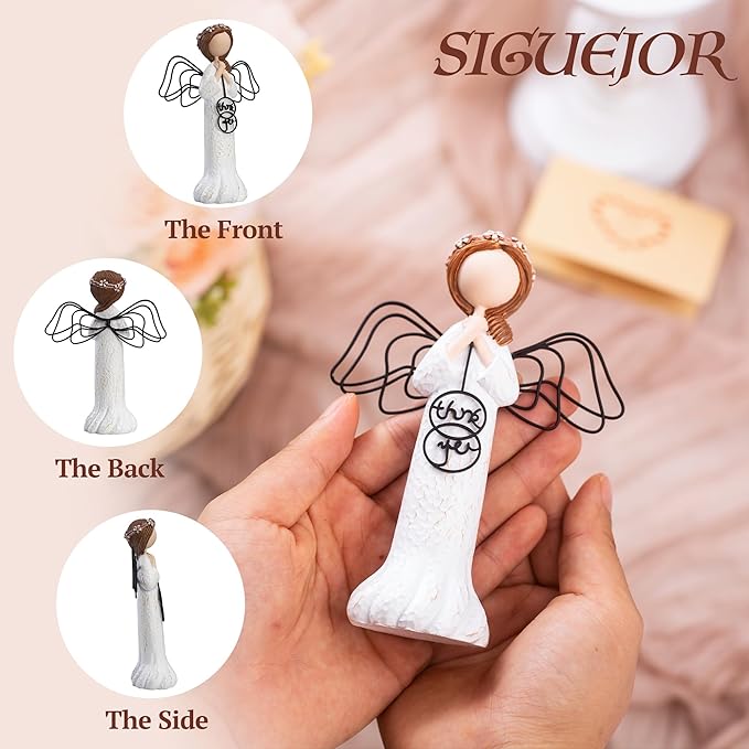 Thank You Angel Gifts for Women, Teachers, Coworkers - Perfect for Employee Appreciation, Thanksgiving, and Gratitude - Hand-Painted Sculpted Figure for Friends and Colleagues