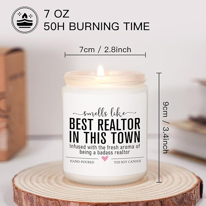 Funny Realtor Candle, Realtor Gifts for Women Men, Real Estate Agent Supplies, Closing Gift for Sellers, Funny Celebrate Reward Thank You Presents for Realtors, Salesperson, Broker, Realtor Supplies