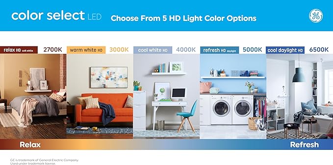 GE LED Recessed Downlight Fixture, RS6 Indoor Floodlight, 6-Inch, Multiple Color Temperatures, 65 Watt Replacement (6 Pack)