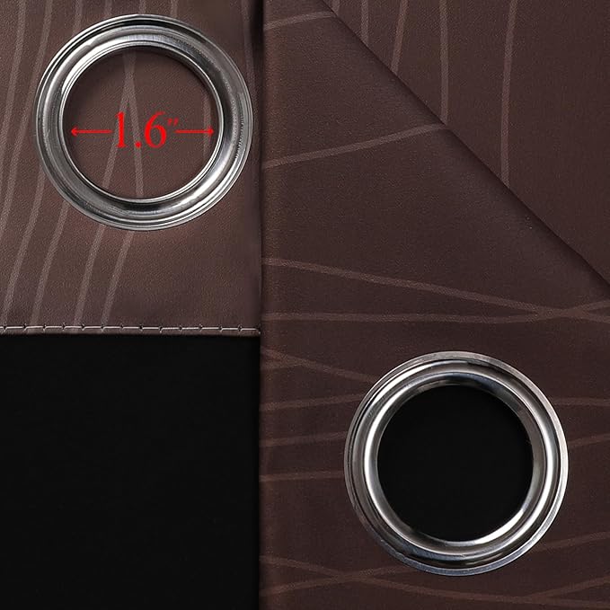 Estelar Textiler Brown and Yellow Blackout Curtains for Kids Room, Full Room Darkening Grommet Ombre Curtains for Bedroom, Thermal Insulated Light Blocking Gradient Drapes, 52Wx63L, 2 Panels