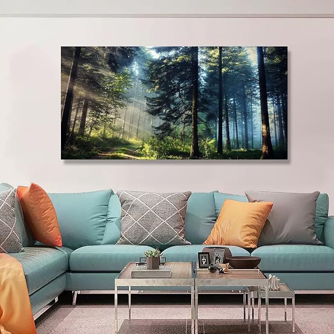 Tree Wall Art Canvas-Beautiful Landscape Wall Art for Living Room,Bedroom and Office-Large Tree Pictures Wall Decor 20x40 Inches-Vibrant and Colorful Wall Painting-Artwork for Walls and Home Decor