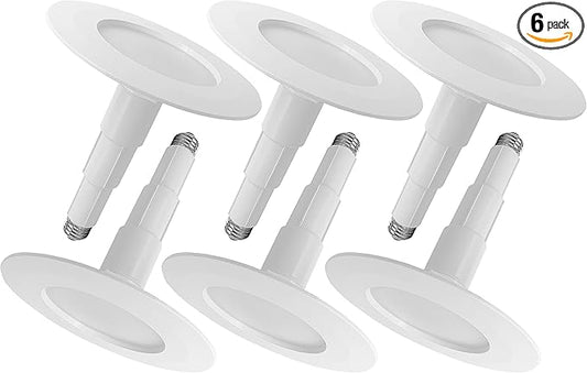 Soliseed 6 Pack Retrofit LED Recessed Lighting 6 Inch,12W=60W,4000K Cool White,800LM, Adjustable Retrofit Downlight ETL Damp Rated,Led Replacement Can Lights Dimmable,Bevel Trim, Easy Install