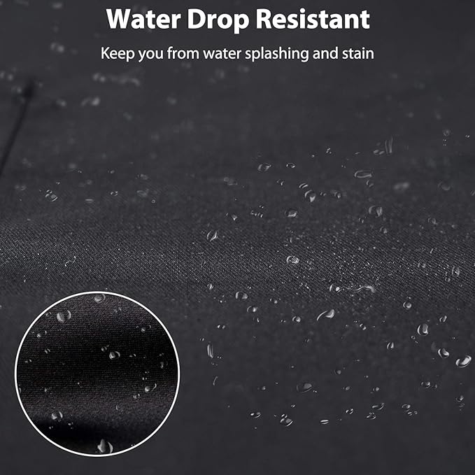 YIKA Apron Couples, Valentines Day Gifts for Couples: Waterproof Aprons for Women Men, with Adjustable Neck Strap with Extra Long Ties, 2 Pockets (Black)