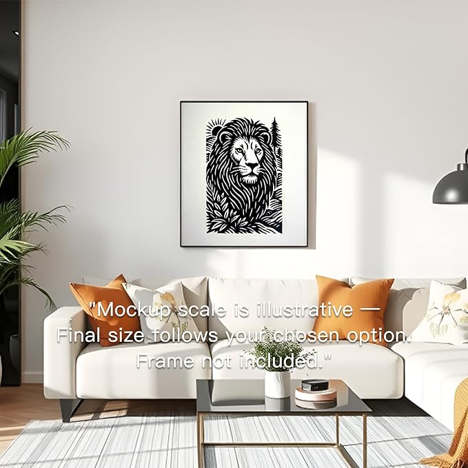 Caelumis Vintage Wall Art Decor Prints Black And White Pictures Posters For Farmhouse Living Bedroom Bathroom Room kitchen Handmade Unframed (Lion 12x16in)