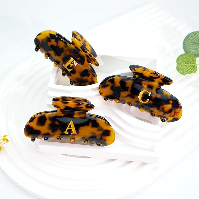 Initial Cute Hair Clips - Tortoise Shell Letter Elegant Hair Claw Clips, Glitter Claw Clips Durable Hair Clips, Wedding Gift, Bridesmaid Gifts, Birthday Gifts, Christmas Gift, Letter S