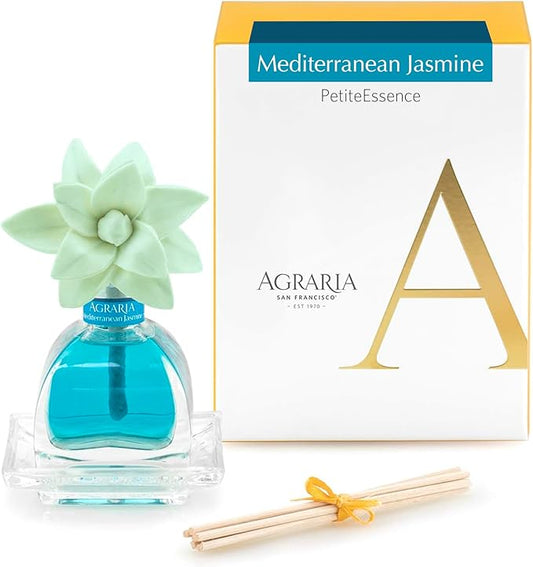 AGRARIA PetiteEssence Flower and Reed Diffuser Set, Hand Crafted Sola Flower Botanical Home Fragrance Set, Scented Oil Gift for All Occasions