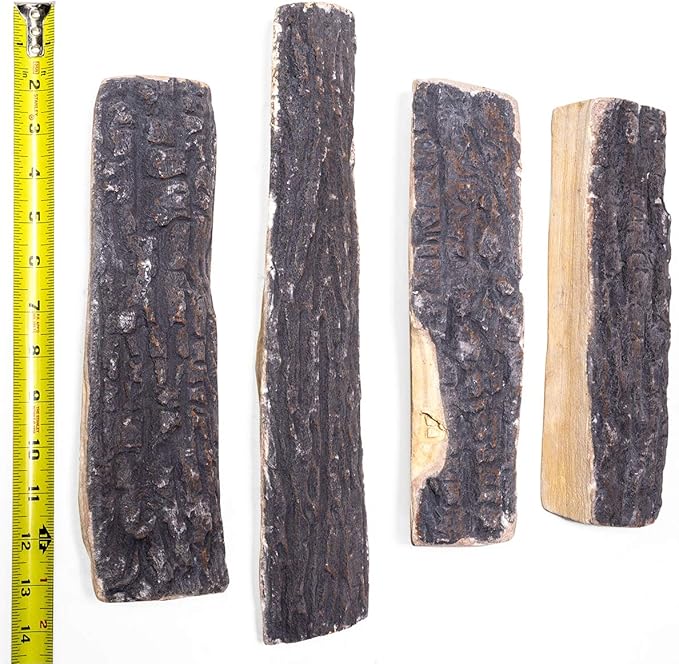 Barton 8-Pieces Realistic Ceramic Wood Log Set Ash Wood Style Stackable Logs Gas Heat Resistant Outdoor/Indoor Fireplace Fire Wood Fake Logs (8PCS)