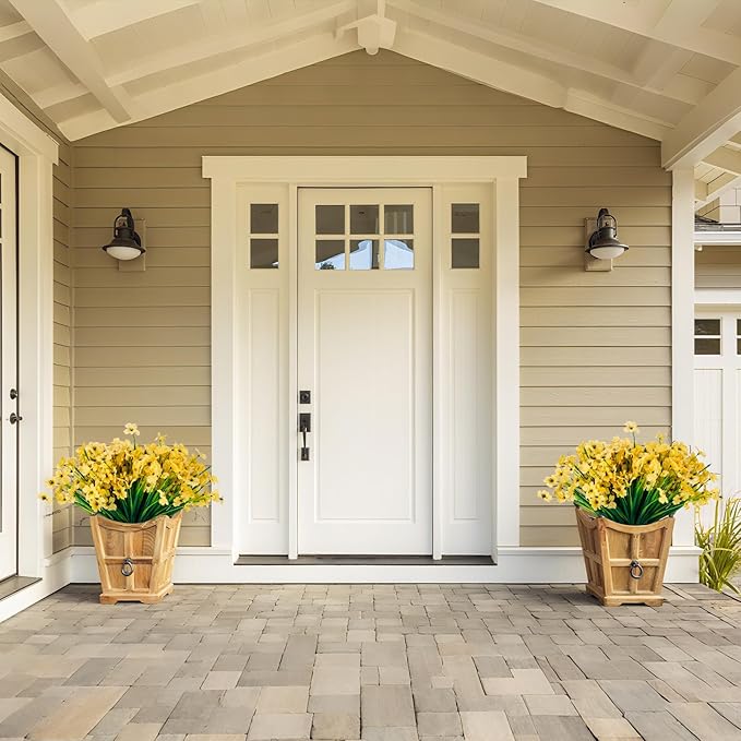 20 Bundles Artificial Flowers for Outdoors or Indoor Garden Home Decoration,No Fade Fake Flowers Faux Plants for Decoration Hanging Planters,Porch Window Box Garden Wedding Farmhouse Fake Plants