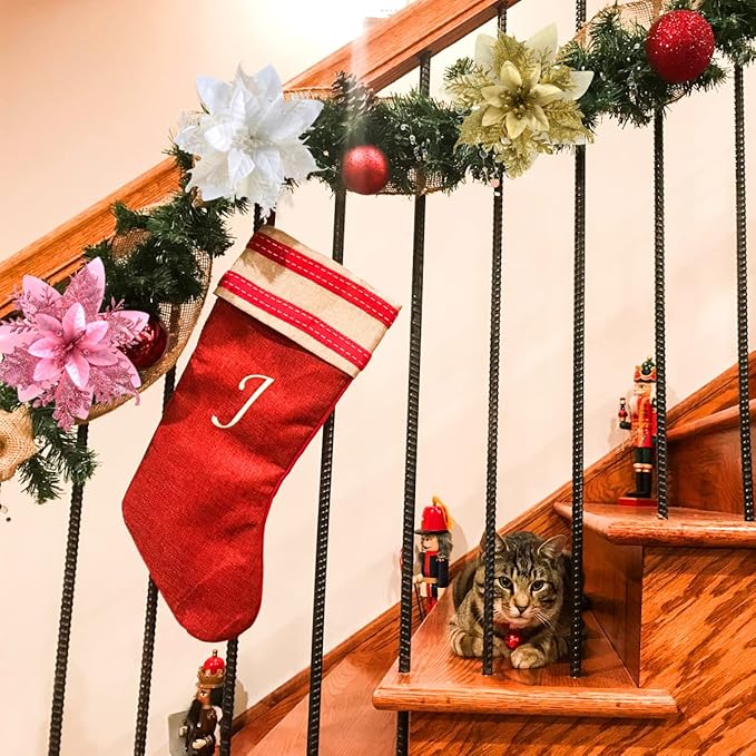 Christmas Poinsettia Artificial Flowers Decorations 5.5" Christmas Tree Wreaths Garland Decoration 12 Pcs Glitter Flowers Picks Decor for Xmas New Year Wedding Party Ornaments (Black)