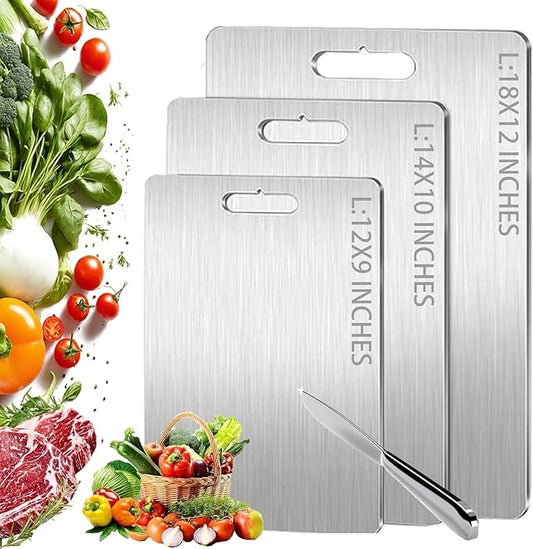 Titanium Cutting Board, Double Sided Titanium Cutting Boards for Kitchen, Non Toxic Non Slip, Chopping Board, Dishwasher Safe, Easy to Clean