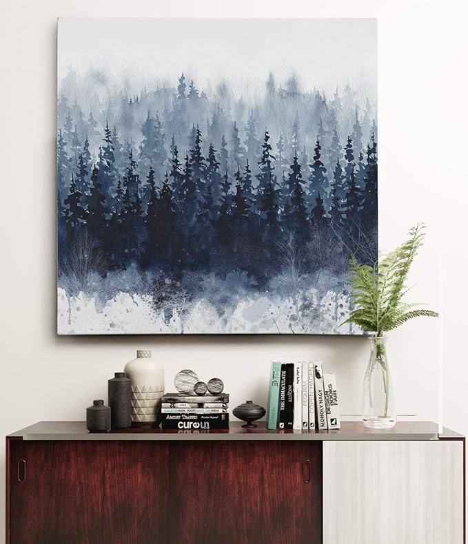 Wexford Home Indigo Forest Gallery Wrapped Canvas Wall Art, 10x10