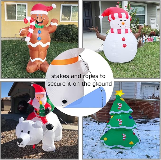 8 Pack Replacement 6.5ft Tethers and Aluminum Metal Stakes Tie Down Rope Strings for Halloween Christmas Xmas Camping Tent Blow Up Inflatable Spikes Outdoor Holiday Lawn Yard Garden Decoration