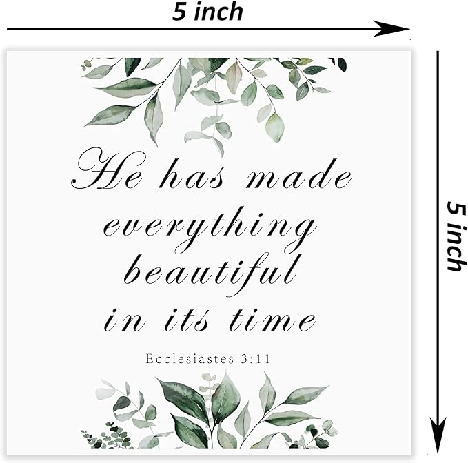 Christian Gifts - 'He has made everything beautiful in its time' Wooden Box Sign Decor for Thanksgiving, Christmas, Home Decor