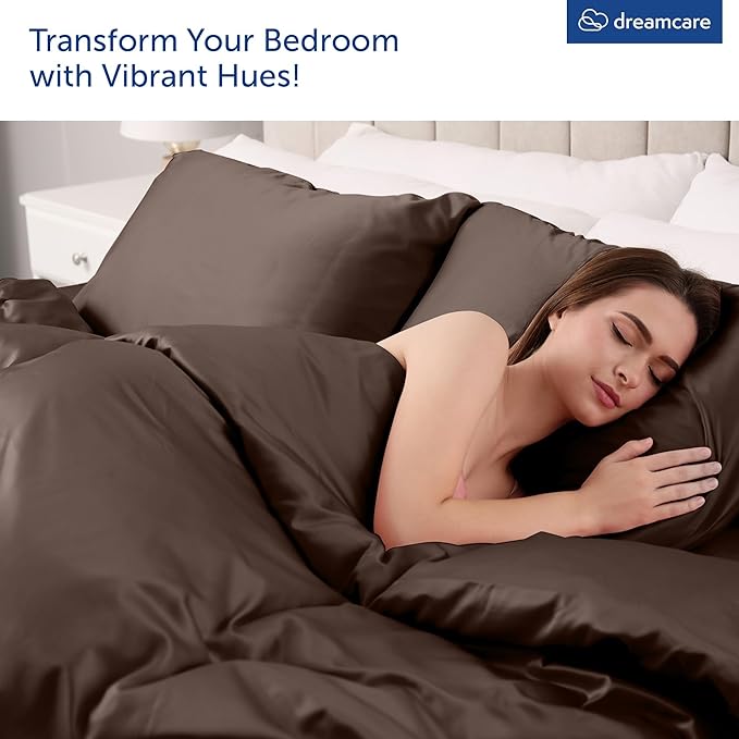 DREAMCARE King Size Sheets Set – 6 pcs Cooling Bed Sheets – up to 15” Deep Pocket King Sheet Set – 2500 Supreme Collection – Extra Soft 100% Brushed Microfiber Hotel Luxury with Side Pocket – M Brown