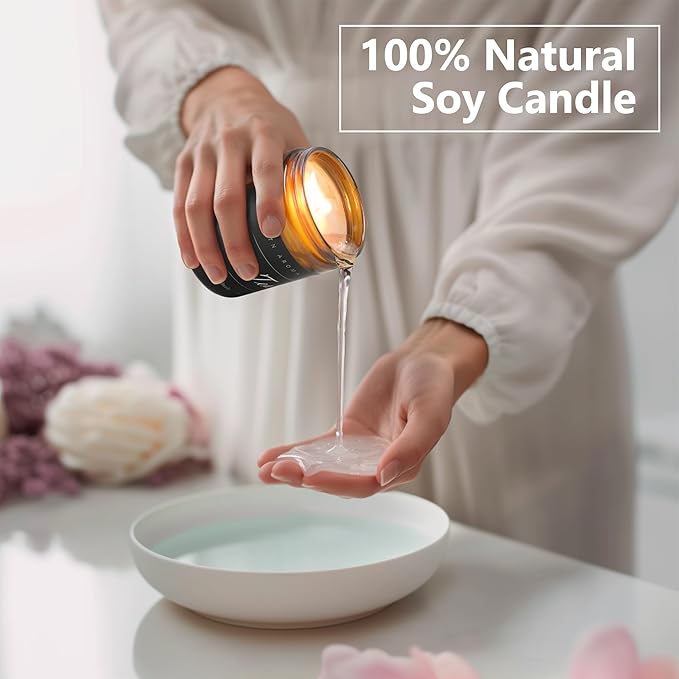 MOASITN Lavender Heavenly Scented Candles for Home| Natural Soy Aromatherapy Candle| Handmade Long Lasting Jar Candle| Women,Men Gift for Birthday,Housewarming,Thank You| 7oz