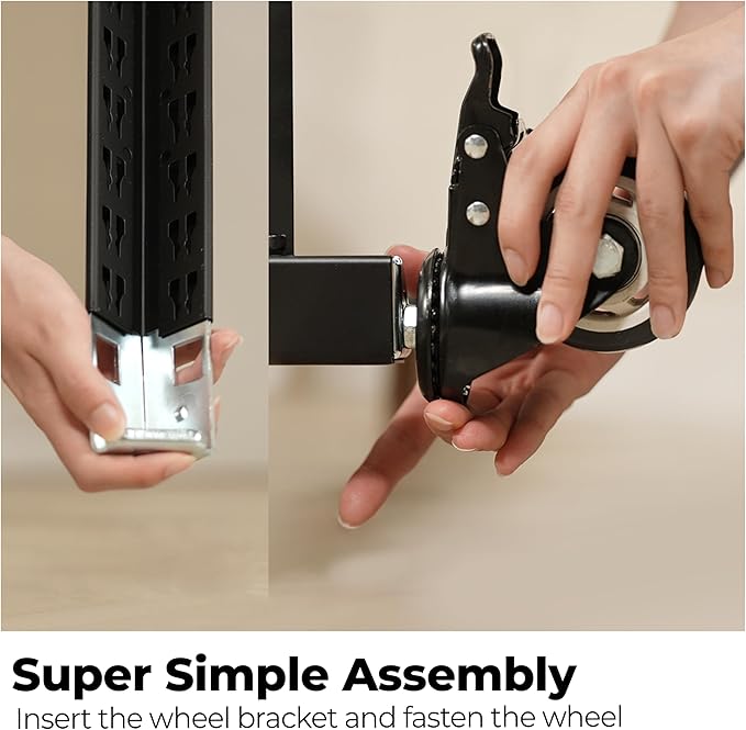 HOMEDANT House 5-Tier Metal Boltless Rolling Cart Shelf Rack Casters Heavy Duty Wheel Shelving Unit Adjustable Utility Storage Shelves Organizer Shelf Kitchen Garage 48.1" W x 18.5" D x 75.4" H 3Pack