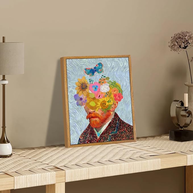 KBKBART Framed Van Gogh Wall Art, Vintage Abstract Impressionist Canvas Oil Painting, Antique Victorian Wall Decor, Van Gogh Poster Art Prints for Bedroom Living Room, Gallery, Gifts for Friends or Family(8"x10")