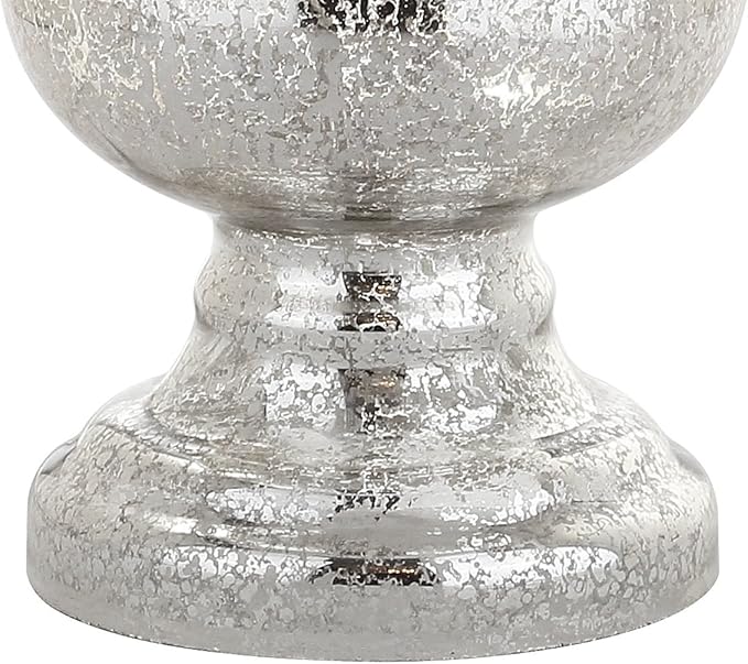 JONATHAN Y JYL1061D-SET2 Set of 2 Table Lamps Genie 28.5" Glass LED Table Lamp Contemporary Transitional Bedside Desk Nightstand Lamp for Bedroom Living Room Office College Bookcase, Mercury Silver