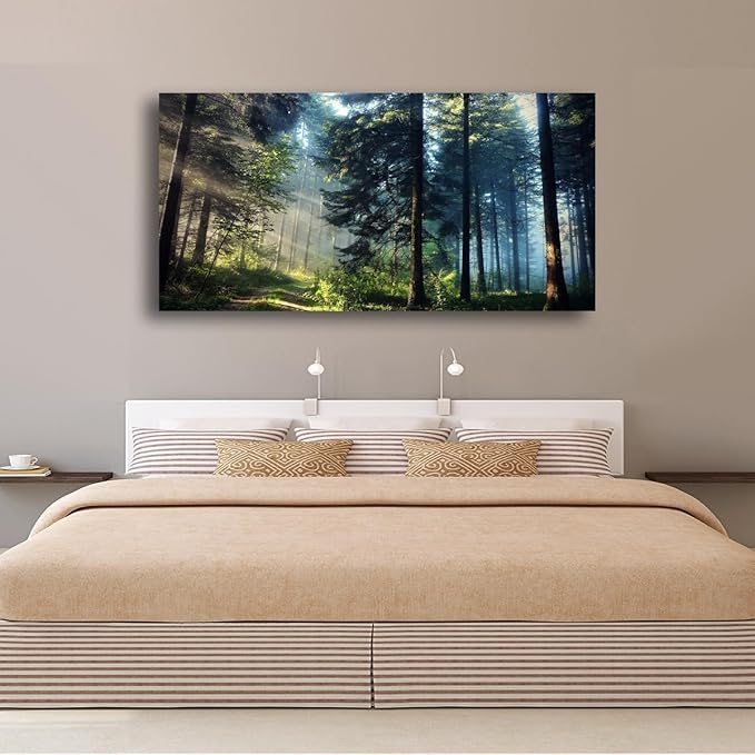 Tree Wall Art Canvas-Beautiful Landscape Wall Art for Living Room,Bedroom and Office-Large Tree Pictures Wall Decor 24x48 Inches-Vibrant and Colorful Wall Painting-Artwork for Walls and Home Decor
