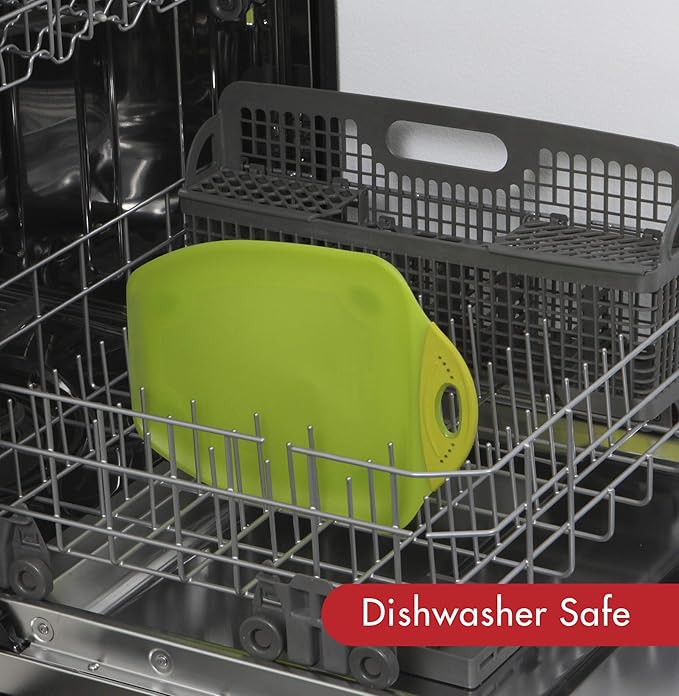 Dexas Chop & Scoop Cutting Board, 9.5 by 13 inches, Solid Green, 322-J383