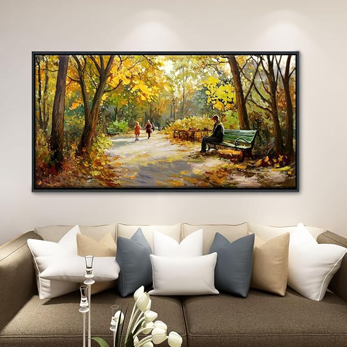 Large Canvas Wood Framed Wall Art Living Room Wall Decor for Bedroom Forest Landscape Painting Wall Pictures Artwork Picture Office Farmhouse Home Decorations 24x48 IN