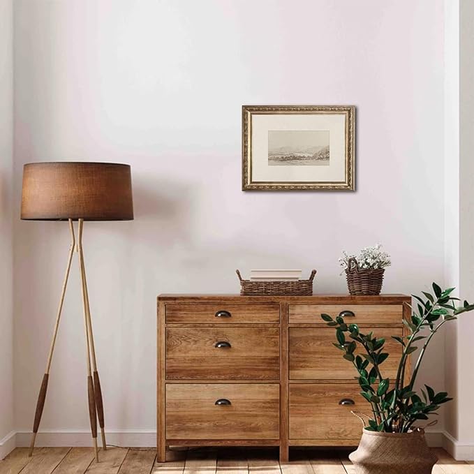 uniro Neutral Wall Art for Home Decor, Farmhouse Landscape Sketch Wall Painting Canvas Prints, Rustic Nature Oil Painting, Antique Moody Neutral Landscape Aesthetic Wall Decor Vintage Art Pictures for Bedroom Bathroom Decor( 8" x 10"-UNFRAMED)