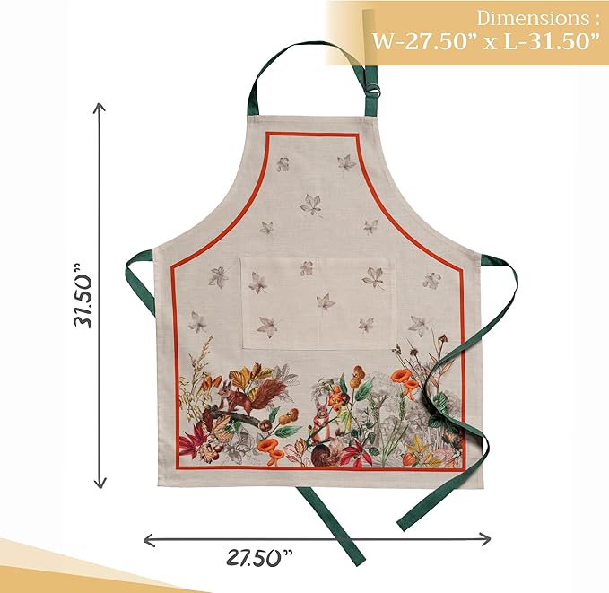 Maison d' Hermine 100% Cotton Apron for women with Pocket Kitchen Chef Apron for Men Cooking Gardening Server Waitress
