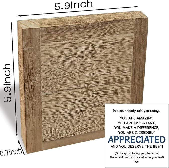 Affirmations Sign, Inspirational Decor for Cubicle Office Workplace, Motivational Desktop Sign - You are Incredibly Appreciated, Gift for Teens Coworkers Friends 5.9x5.9x0.7inch Home 08