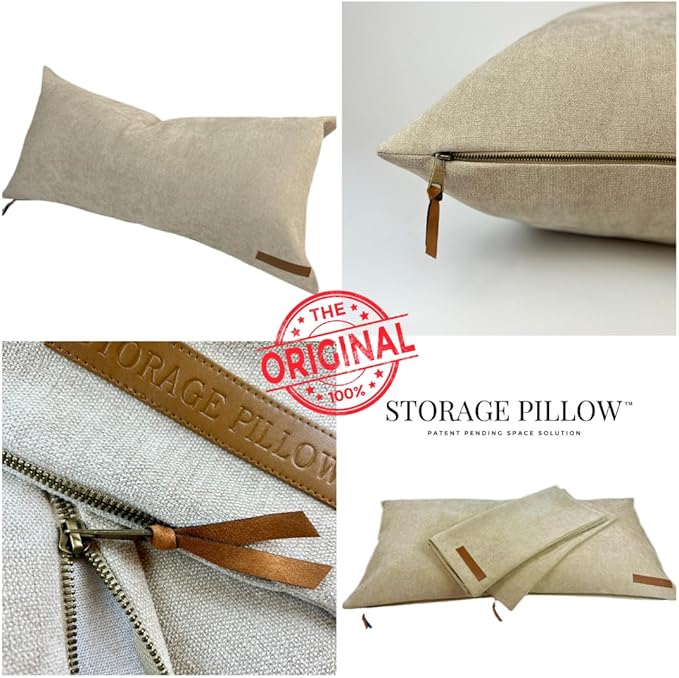 THE STORAGE PILLOW XL zippered storage Pillowcase FILL w Clothes Bedding Blankets to maximize Space - RV Camper Dorm Tiny Home Boat Inside Organization Ideas Accessories - Small Space Storage Solution