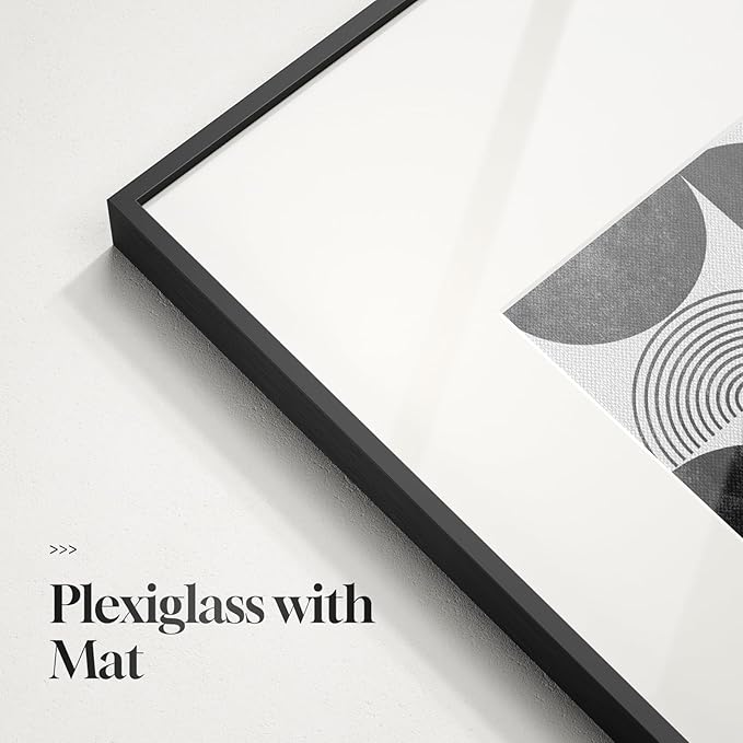 Framed Black and White Abstract Wall Art for Living Room, 4 Piece Modern Art Prints Paintings Artwork for Walls, Minimalist Abstract Pictures for Hallway Dining Room Bedroom Office Wall Decor