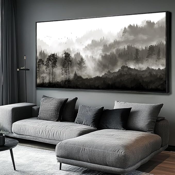Wall Art Trees for Living Room Large Canvas Wall Art for Bedroom Framed Black And White Wall Paintings Bedroom Wall Decor Pictures 24”x48”